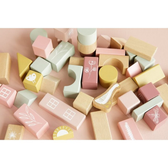 Деревянные кубики Little Dutch, Building Blocks pink - Little Dutch