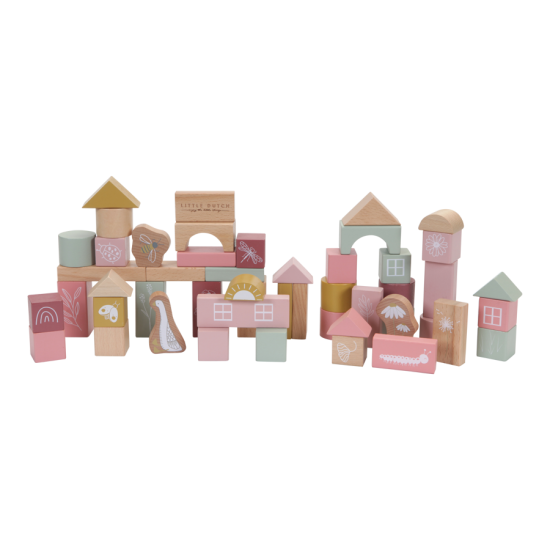 Koka klucīši Little Dutch, Building Blocks pink - Little Dutch