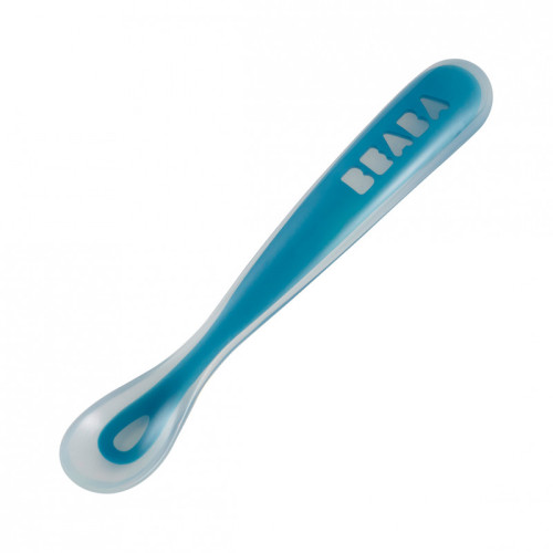 Silikona barošanas karotīte, 1. izmērs (4+ mēneši), blue