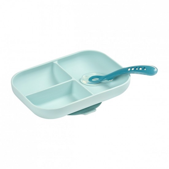BEABA Divided Silicone Plate Light Blue - Beaba / Red Castle