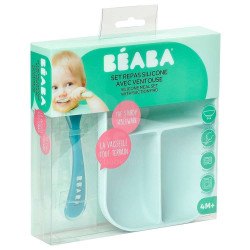 BEABA Divided Silicone Plate Light Blue BEABA Divided Silicone Plate Light Blue
