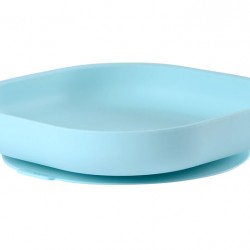 BEABA Silicone Plate With Suction Cup Light Blue BEABA Silicone Plate With Suction Cup Light Blue