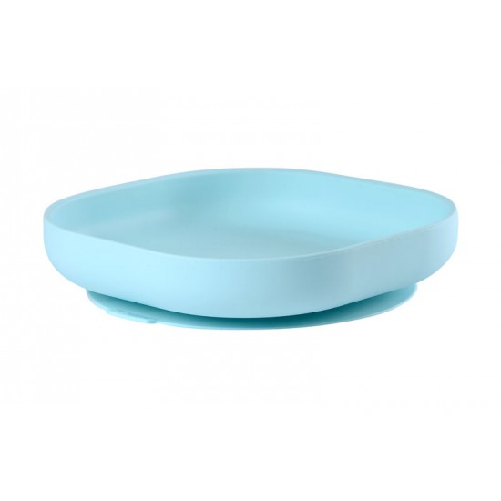 BEABA Silicone Plate With Suction Cup Light Blue - Beaba / Red Castle