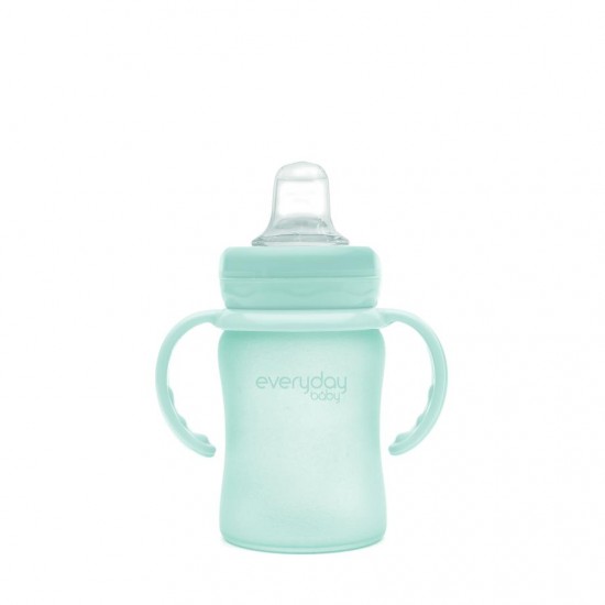 Stikla pudelīte / mācību krūzīte ar silikona pārklājumu, 150 ml - Everyday Baby