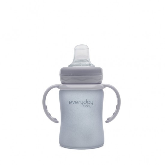 Stikla pudelīte / mācību krūzīte ar silikona pārklājumu, 150 ml - Everyday Baby