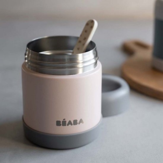 Stainless steel thermos BEABA 300 ml, pink - Beaba / Red Castle