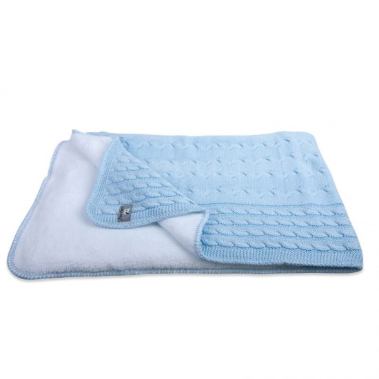 Plēds Babys Only Teddy Cable baby blue 100x135 cm - Baby’s Only