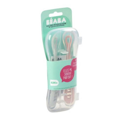 Beaba Initial Feeding Spoon Set, grey-pink, 2 pcs. Beaba Initial Feeding Spoon Set, grey-pink, 2 pcs.