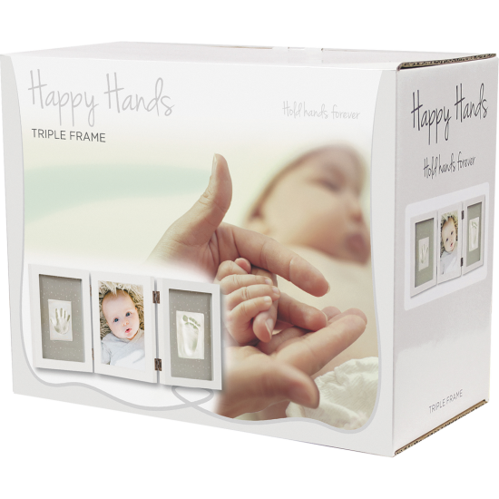 Rāmītis ar mazuļa nospiedumiem Happy Hands Triple frame kit White - Dooky