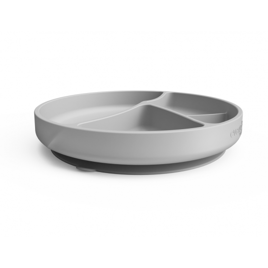 Силиконовая тарелка с делениями на присоске Quiet grey - Everyday Baby