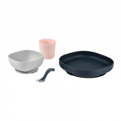 BEABA 4-PIECE SILICONE DINNER SET NIGHT-BLUE BEABA 4-PIECE SILICONE DINNER SET NIGHT-BLUE