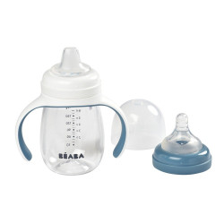 Mācību pudelīte BEABA 2 vienā, 210 ml, BLUE Mācību pudelīte BEABA 2 vienā, 210 ml, BLUE