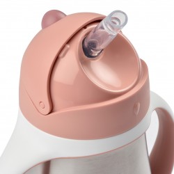 Metāliska mācību krūzīte ar caurulīti Beaba 250 ml, pink Metāliska mācību krūzīte ar caurulīti Beaba 250 ml, pink