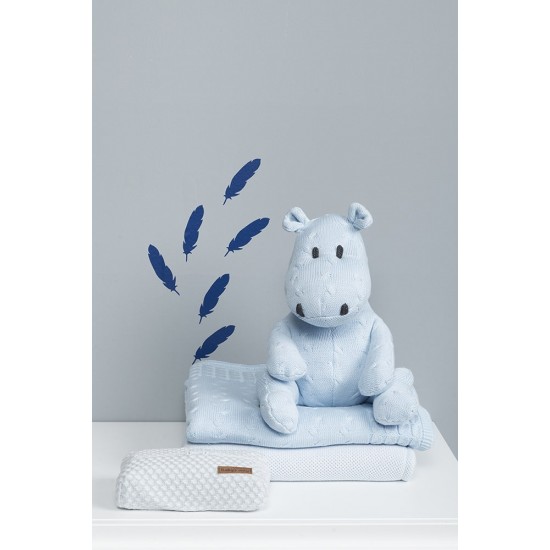Mīksts nīlzirgs Babys Only Cable baby blue 35 cm - Baby’s Only
