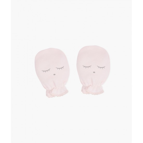 Перчатки-царапки для новорожденных Livly pink/grey, one size - Livly Clothing