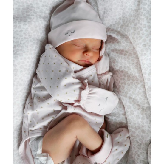 Перчатки-царапки для новорожденных Livly pink/grey, one size - Livly Clothing