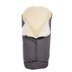 Aitas vilnas guļammaiss ratiem Bozz grey melange/white, 95 cm Aitas vilnas guļammaiss ratiem Bozz grey melange/white, 95 cm