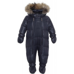 BABY DOWN WINTERSUIT WITH FUR Ver de Terre, Navy BABY DOWN WINTERSUIT WITH FUR Ver de Terre, Navy