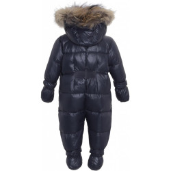 BABY DOWN WINTERSUIT WITH FUR Ver de Terre, Navy BABY DOWN WINTERSUIT WITH FUR Ver de Terre, Navy