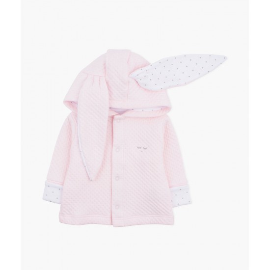 Jaka ar kapuci Livly , Bunny pink jacquard - Livly Clothing