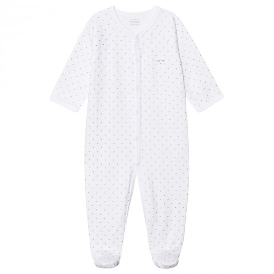 Rāpulis Livly Saturday Simplicity Footie, white/silver dots - Livly Clothing