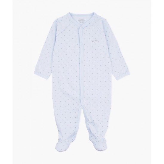 Rāpulis Livly Saturday Simplicity Footie, blue/silver dots - Livly Clothing
