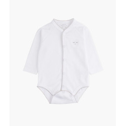 Livly Full snap body white/grey picot Livly Full snap body white/grey picot