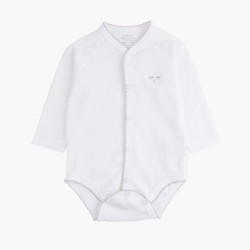 Livly Full snap body white/grey picot Livly Full snap body white/grey picot