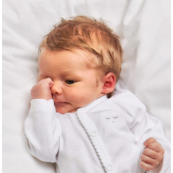 Bodijs Livly Full snap body white/grey picot