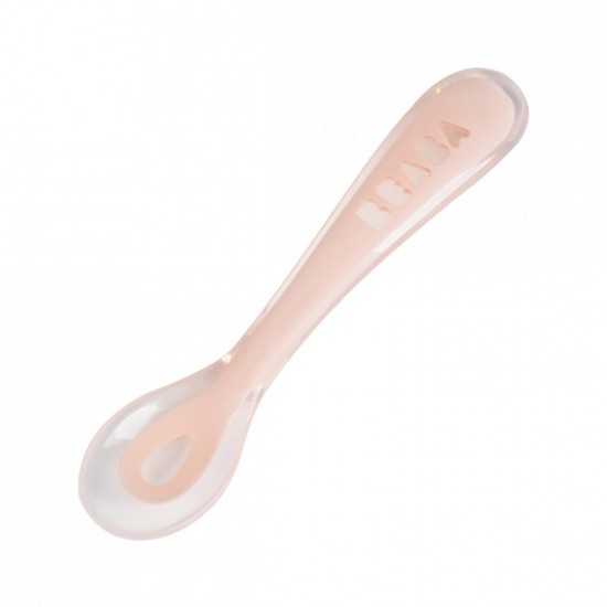 Silicone spoon Beaba (8+ months) pink - Beaba / Red Castle