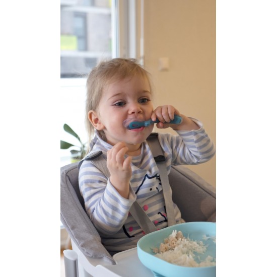 Silicone spoon Beaba (8+ months) pink - Beaba / Red Castle