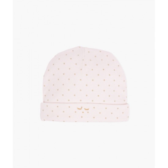 Plāna cepurīte Livly, Saturday Ninni hat pink/gold dots - Livly Clothing