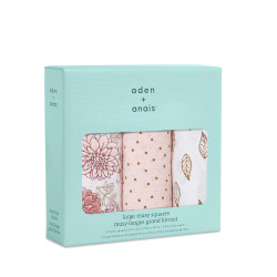 Aden+Anais Muslin Swaddles 70x70 cm "dahlias", 3 gab.