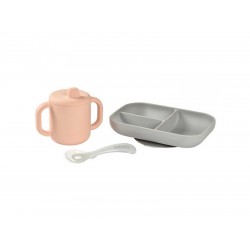 Silikona trauku komplekts 3 gab. Beaba, pink