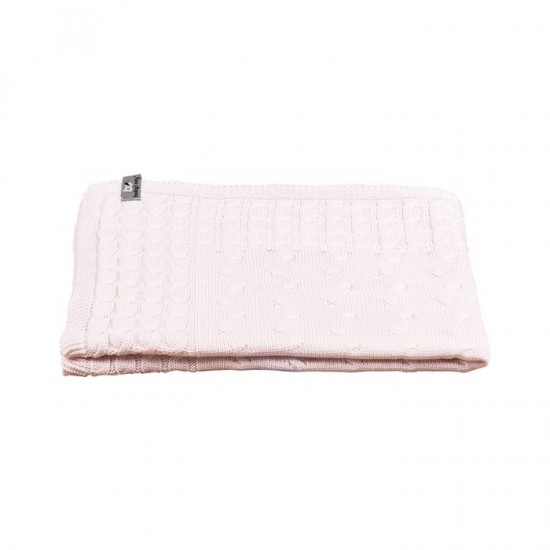 Plēds Babys Only, Cable classic pink 100x135 cm - Baby’s Only