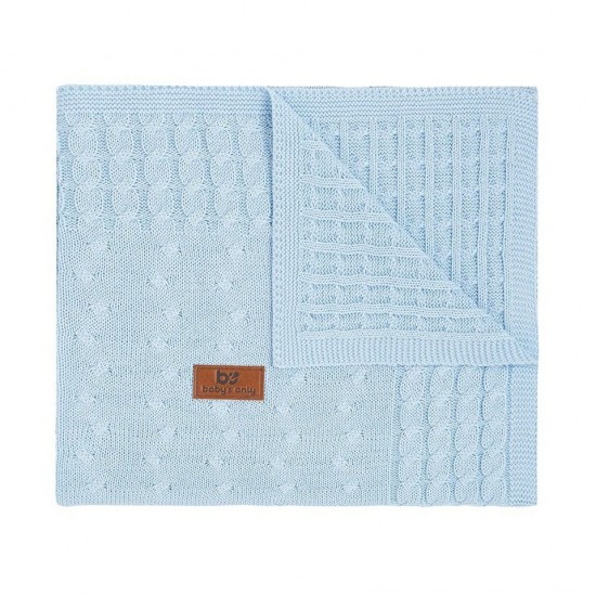 Plēds Babys Only, Cable baby blue 70 x 95 cm - Baby’s Only
