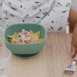 Beaba silicone bowl with sticky bottom, Sage Green, 4 months+ Beaba silicone bowl with sticky bottom, Sage Green, 4 months+