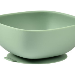 Beaba silicone bowl with sticky bottom, Sage Green, 4 months+ Beaba silicone bowl with sticky bottom, Sage Green, 4 months+