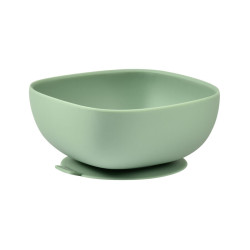 Beaba silicone bowl with sticky bottom, Sage Green, 4 months+ Beaba silicone bowl with sticky bottom, Sage Green, 4 months+