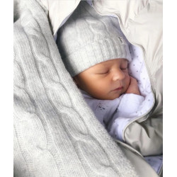 Bērnu cepure Livly Cable Knit Hat Grey, 100% Kašmirs