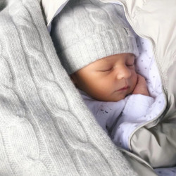 Bērnu cepure Livly Cable Knit Hat Grey, 100% Kašmirs