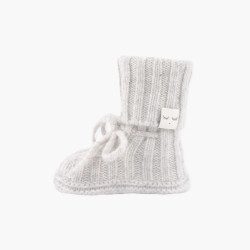 Cable Knit Cashmere Footies Grey Cable Knit Cashmere Footies Grey