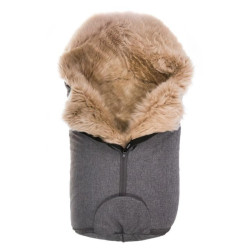 Bozz Footmuff small lambskin LW grey melange-nappa/linen 72 cm Bozz Footmuff small lambskin LW grey melange-nappa/linen 72 cm