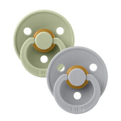 Knupīšu komplekts BIBS Colour Round Sage / Cloud - 6-18 m Knupīšu komplekts BIBS Colour Round Sage / Cloud - 6-18 m