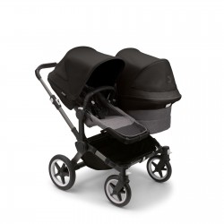 Bugaboo Donkey 5 Duo, tekstīls grey, kapuce black Bugaboo Donkey 5 Duo, tekstīls grey, kapuce black