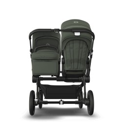 Bugaboo Donkey 5 Duo, tekstīls green, kapuce forest green, rāmis black Bugaboo Donkey 5 Duo, tekstīls green, kapuce forest green, rāmis black