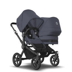 Bugaboo Donkey 5 Duo, tekstīls blue, kapuce stormy blue Bugaboo Donkey 5 Duo, tekstīls blue, kapuce stormy blue