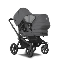 Bugaboo Donkey 5 Duo, tekstīls grey, kapuce grey melange Bugaboo Donkey 5 Duo, tekstīls grey, kapuce grey melange