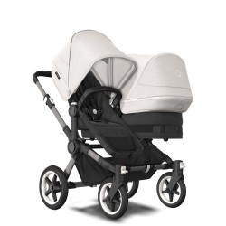 Bugaboo Donkey 5 Duo, tekstīls black, kapuce misty white Bugaboo Donkey 5 Duo, tekstīls black, kapuce misty white