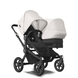 Bugaboo Donkey 5 Duo, tekstīls black, kapuce misty white Bugaboo Donkey 5 Duo, tekstīls black, kapuce misty white
